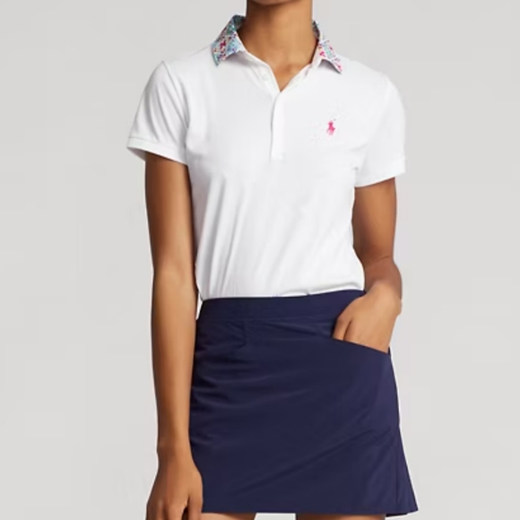 Polo Golf Ralph Lauren Tailored Fit Jersey Polo Cotton White Collared Tee - Picture 1 of 8